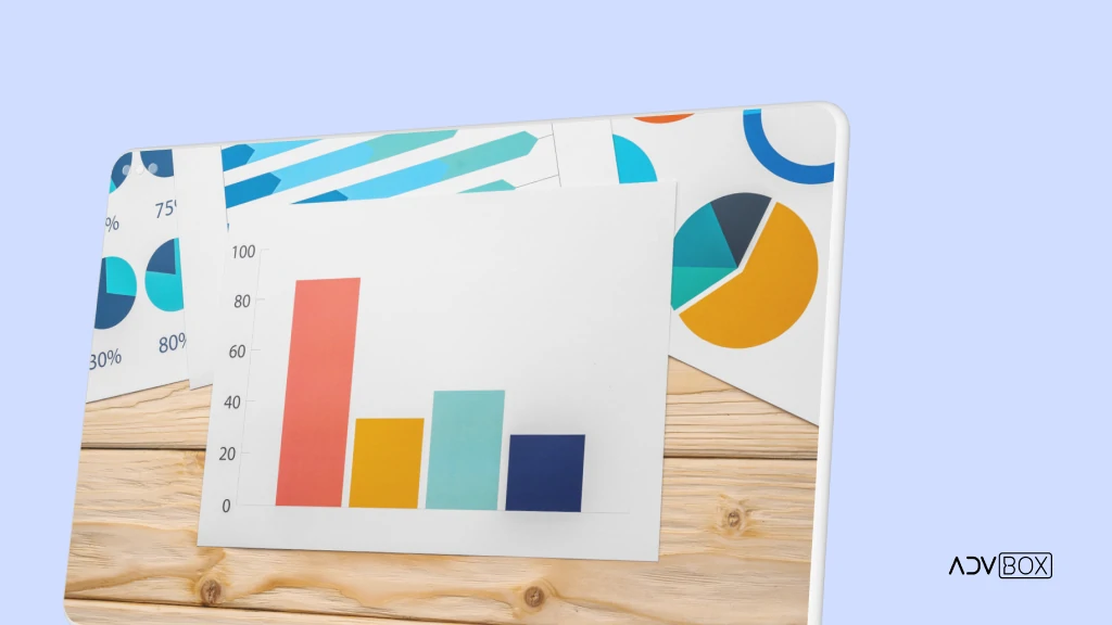 Gráficos coloridos usados na Gestão de Escritório de Advocacia