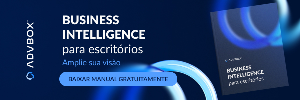 Banner da ADVBOX sobre o manual gratuito de Business Intelligence para escritórios de advocacia com fundo azul
