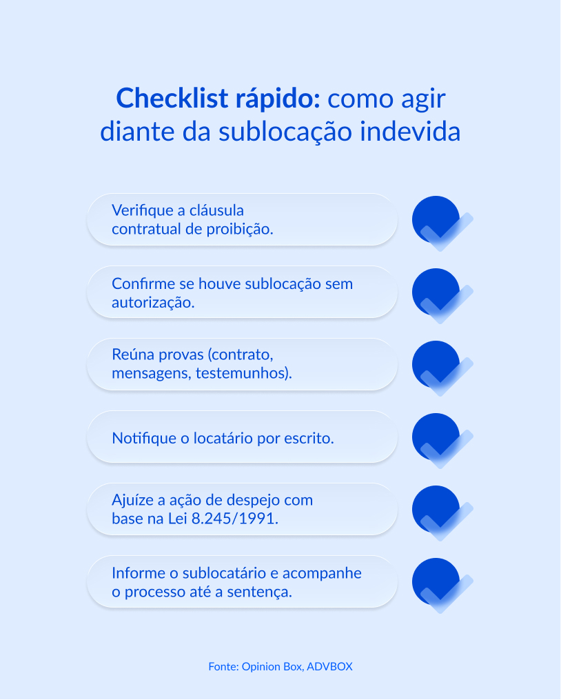 ação de despejo sublocação não autorizada