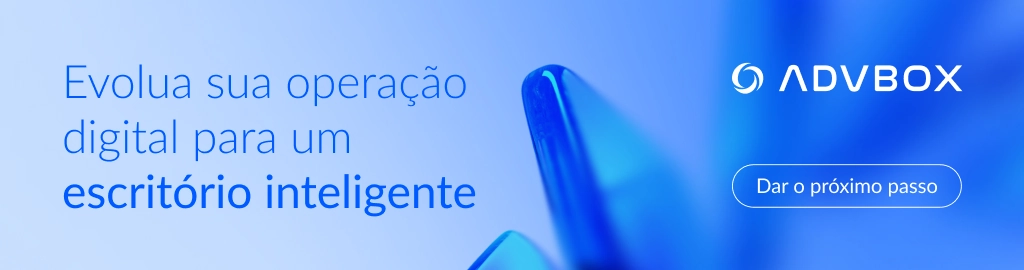 Banner com imagem ilustrativa sobre evolução da operação digital na advocacia, destacando gestão jurídica inteligente para escritórios de advocacia