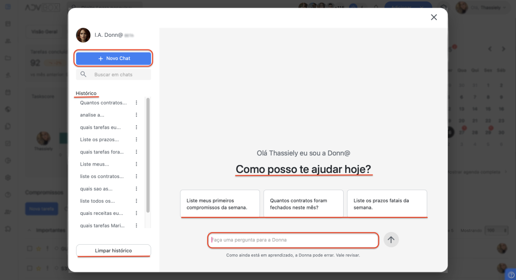 Imagem mostra funcionamento da assistente jurídica donna