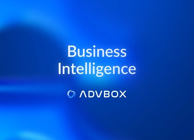Imagem de capa da categoria Business Intelligence do blog ADVBOX, com fundo azul em degradê e o logotipo da ADVBOX em destaque.