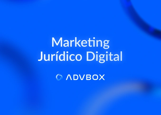 Imagem de capa da categoria Marketing Jurídico Digital do blog ADVBOX, com fundo azul em degradê e o logotipo da ADVBOX em destaque.