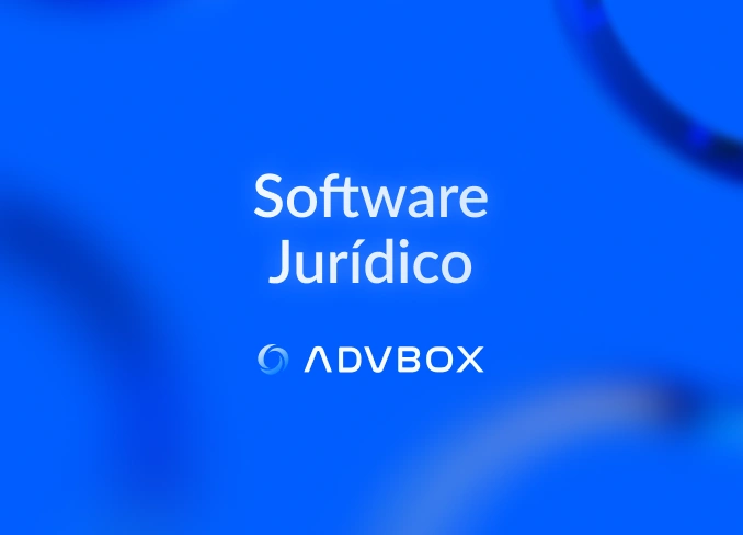 Imagem de capa da categoria Software Jurídico do blog ADVBOX, com fundo azul em degradê e o logotipo da ADVBOX em destaque.